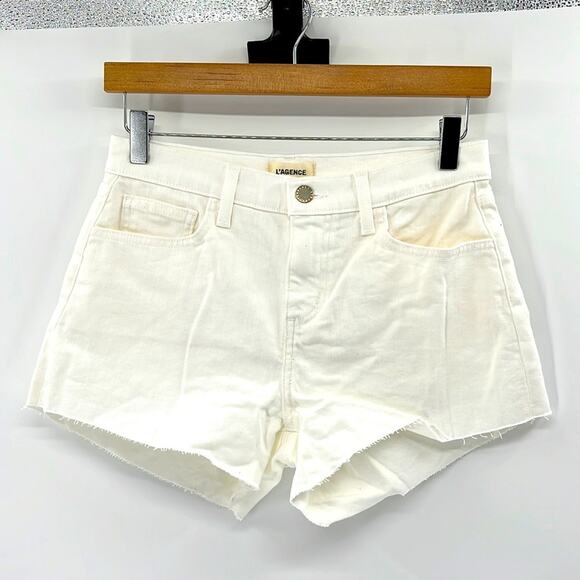L'Agence Denim Ryland Cut off Shorts - White - 25 - New without tags - Picture 1 of 4
